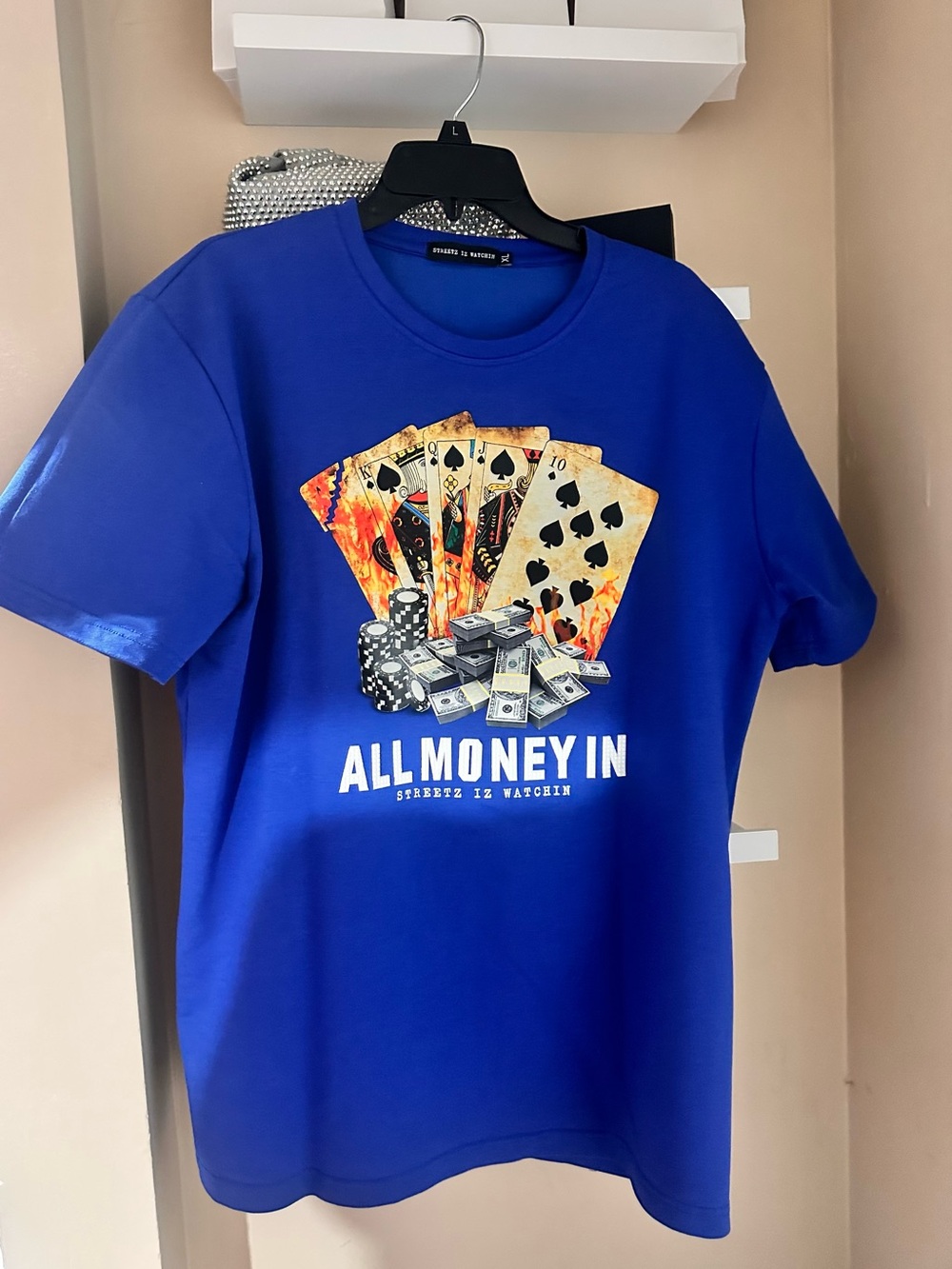 Royal Blue Graphic Tee "All Money In"